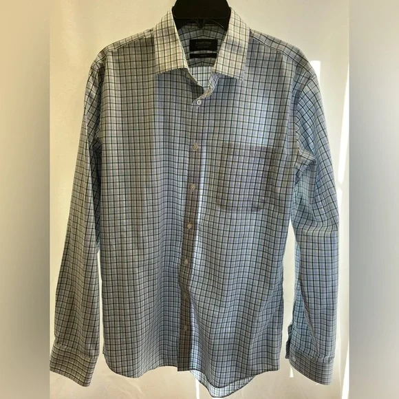 mens pale blue dress shirt Hi-Tie Sky Blue Shirt Baby Blue Silk Satin Men Long Sleeve Dress Shirt, 3XL
